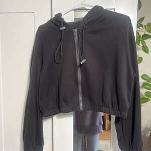 Women's Black Cropped Bomber Jacket